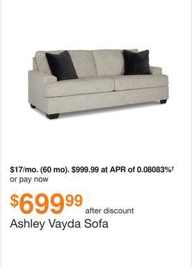 Ashley Furniture Ashley vayda sofa offer