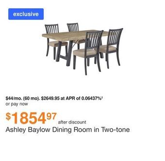 Ashley Furniture Ashley baylow dining room in two-tone offer