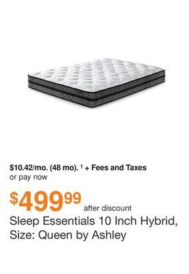 Ashley Furniture Sleep essentials 10 inch hybrid, size: queen by ashley offer