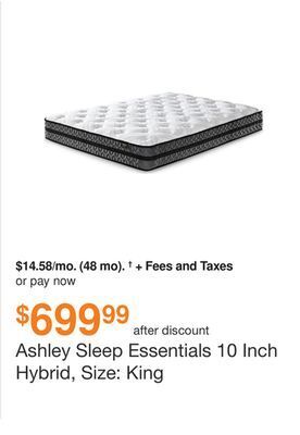 Ashley Furniture Ashley sleep essentials 10 inch hybrid, size: king offer