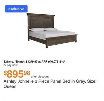 Ashley Furniture Ashley johnelle 3 piece panel bed in grey, size: queen offer