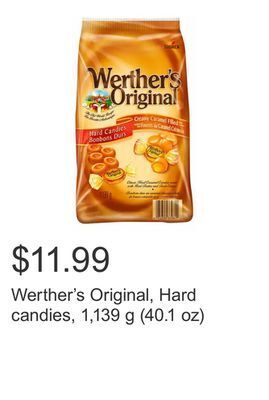 Costco Werther's original, hard candies, 1,139 g (40.1 oz) offer