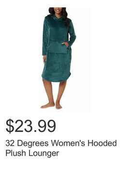Costco 32 degrees women's hooded plush lounger offer