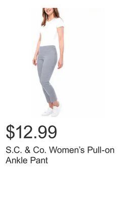 Costco S.c. & co. women's pull-on ankle pant offer