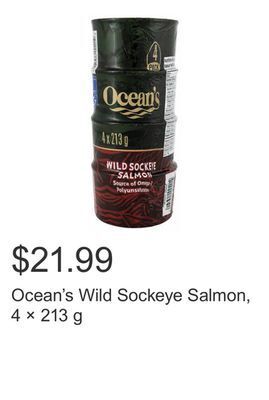 Costco Ocean's wild sockeye salmon, 4 × 213 g offer