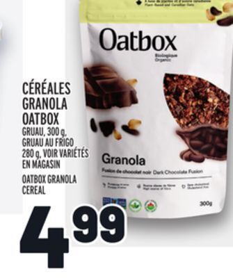 Metro Céréales granola oatbox | oatbox granola cereal offer