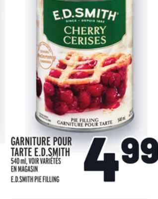 Metro Garniture pour tarte e.d.smith | e.d.smith pie filling offer
