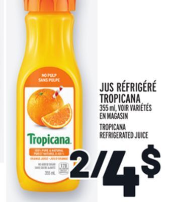 Metro Jus réfrigéré tropicana | tropicana refrigerated juice offer