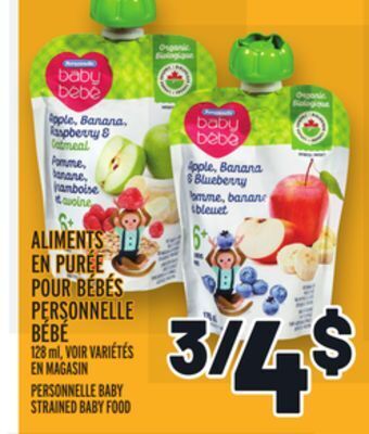 Metro Aliments en purée pour bébés personnelle bébé | personnelle baby strained baby food offer