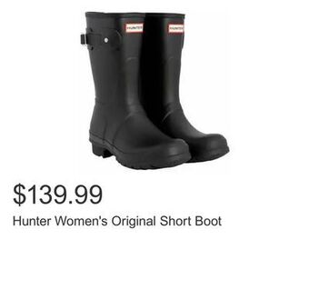 Costco Hunter women's original short boot offer