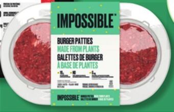 IGA Impossible plant-based burger patties or ground offer