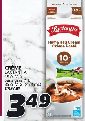 IGA Lactantia cream offer