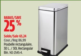Canadian Tire Type a 30l rectangular bin offer