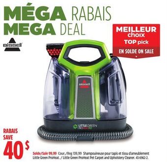 Canadian Tire Bissell little green proheat pet carpet and upholstery cleaner offer