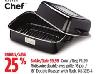 Canadian Tire Master chef 16 double roaster with rack offer