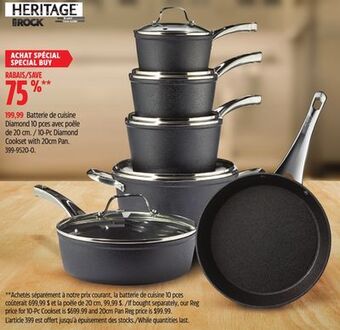 Canadian Tire Heritage the rock 10-pc diamond cookset with 20cm pan offer
