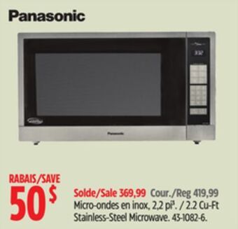 Canadian Tire Panasonic 2.2 cu-ft stainless-steel microwave offer