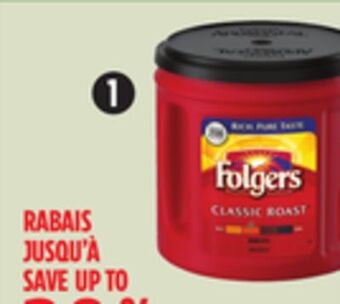 Canadian Tire Folgers classic roast coffee, 816g offer