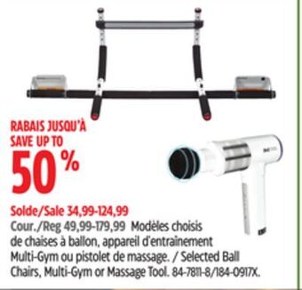 Canadian Tire Perfect fitness selected ball chairs, multi-gym or massage tool offer