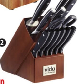 Canadian Tire Vida by paderno 14-pc premium japanese steel knife block set offer