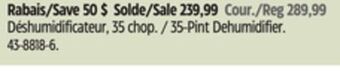 Canadian Tire Noma 35-pint dehumidifier offer