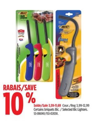 Canadian Tire Bic selected lighters offer