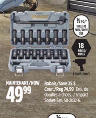 Canadian Tire Maximum impact socket set offer