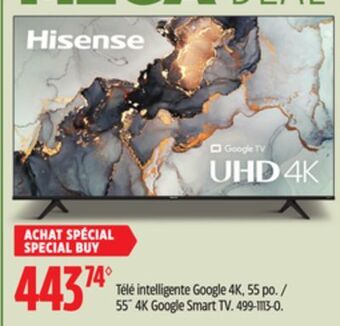 Canadian Tire Hisense 55 4k google smart tv offer