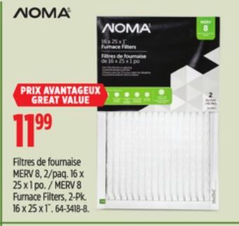 Canadian Tire Noma merv 8 furnace filters, 2-pk offer