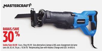 Canadian Tire Mastercraft 8.5a 11⁄8˝ reciprocating saw with keyless change and led offer