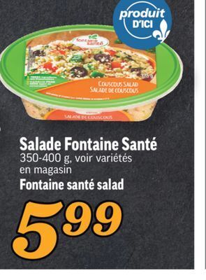 Marché Richelieu Salade fontaine santé | fontaine santé salad offer