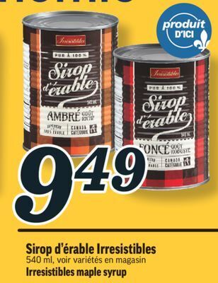 Marché Richelieu Sirop d'érable irresistibles | irresistibles maple syrup offer