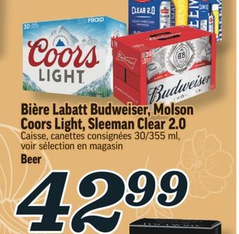 Marché Richelieu Bière labatt budweiser, molson coors light, sleeman clear 2.0 | beer offer