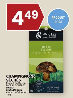 Rachelle-Bery Grocery Morille québec dried mushrooms offer