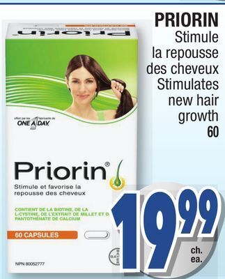Jean Coutu Priorin stimulates new hair growth offer
