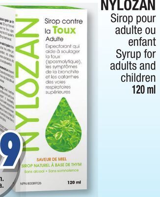Jean Coutu Nylozan syrup for adults and children offer