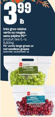 Provigo Très gros raisins verts ou rouges sans pépins pc offer