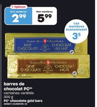 Provigo Barres de chocolat pc, 300 g offer