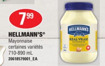 Provigo Hellmann's mayonnaise, 710-890 ml offer