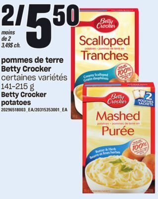 Provigo Pommes de terre betty crocker, 141-215 g offer