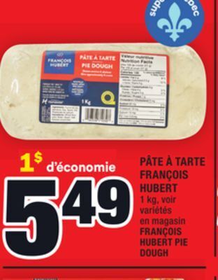 Super C Pâte à tarte françois hubert | françois hubert pie dough offer