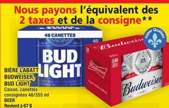 Super C Bière labatt budweiser, bud light | beer offer