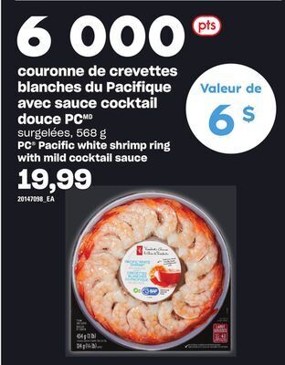 Provigo Couronne de crevettes blanches du pacifique avec sauce cocktail douce pc, 568 g offer