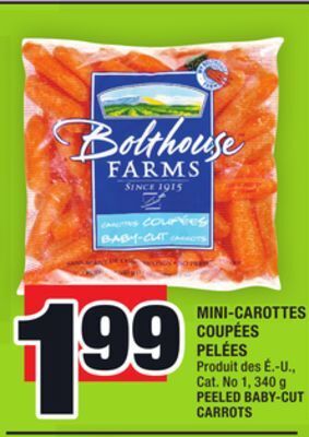 Super C Mini-carottes coupées pelées | peeled baby-cut carrots offer