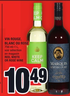 Super C Vin rouge, blanc ou rosé | red, white or rosé wine offer