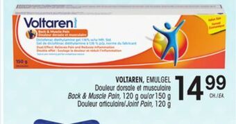 Uniprix Voltaren, emulgel douleur dorsale et musculaire back & muscle pain, douleur articulaire/joint pain offer