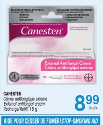 Uniprix Canesten crème antifongique externe/external antifungal cream recharge/refill offer