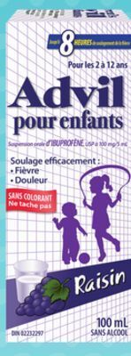 Uniprix Advil ibuprofènes sélectionnés pour enfants/selected ibuprofen for children, gouttes/drops, compr. à croquer/chewable tablets offer