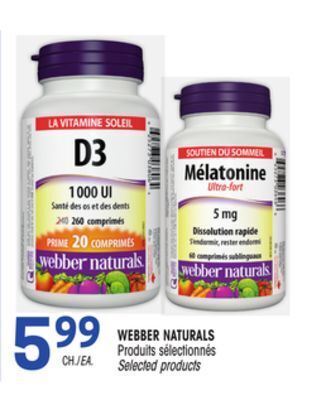 Uniprix Webber naturals produits sélectionnés/ selected products offer