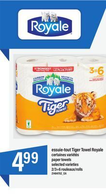 Maxi Essuie-tout tiger towel royale, 2/3=6 rouleaux offer